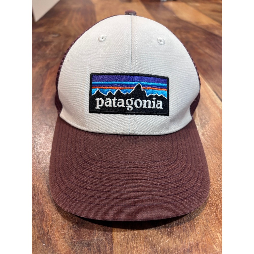 Patagonia p-6 logo trucker hat mens ALL brown white mesh snapback STY38016